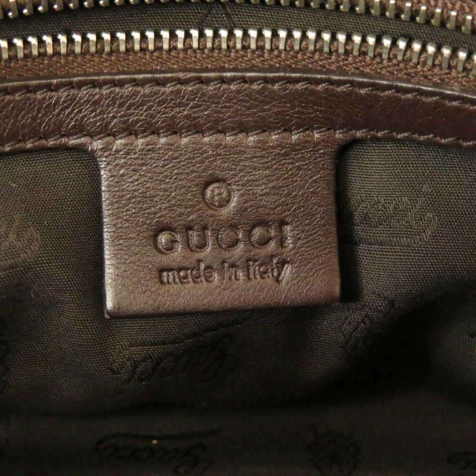 GUCCIsima Leather Brown GG 232958 Boston Bag 0141