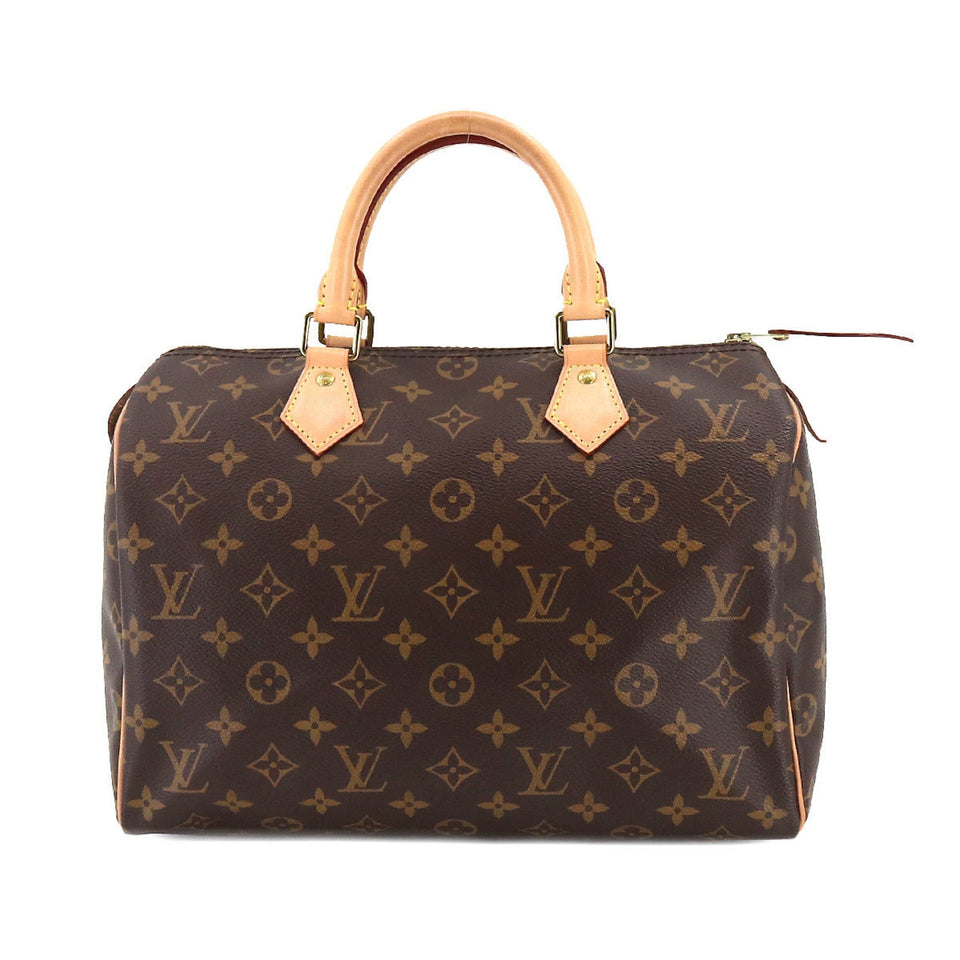 LOUIS VUITTON Monogram Speedy 30 Hand Bag Brown M41108 RFID Gold Hardware