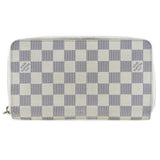 LOUIS VUITTON Zippy Organizer Long Wallet N60012 Damier Azur Canvas France Year 2008 White VI1088 Zipper Unisex