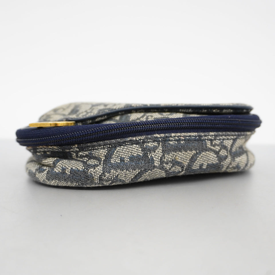 CHRISTIAN DIORAuth  Trotter Saddle Pouch Women's Canvas Pouch Navy