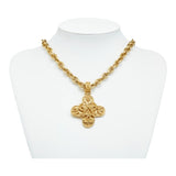 CHANEL Triple Coco Mark Necklace Gold Plated Ladies