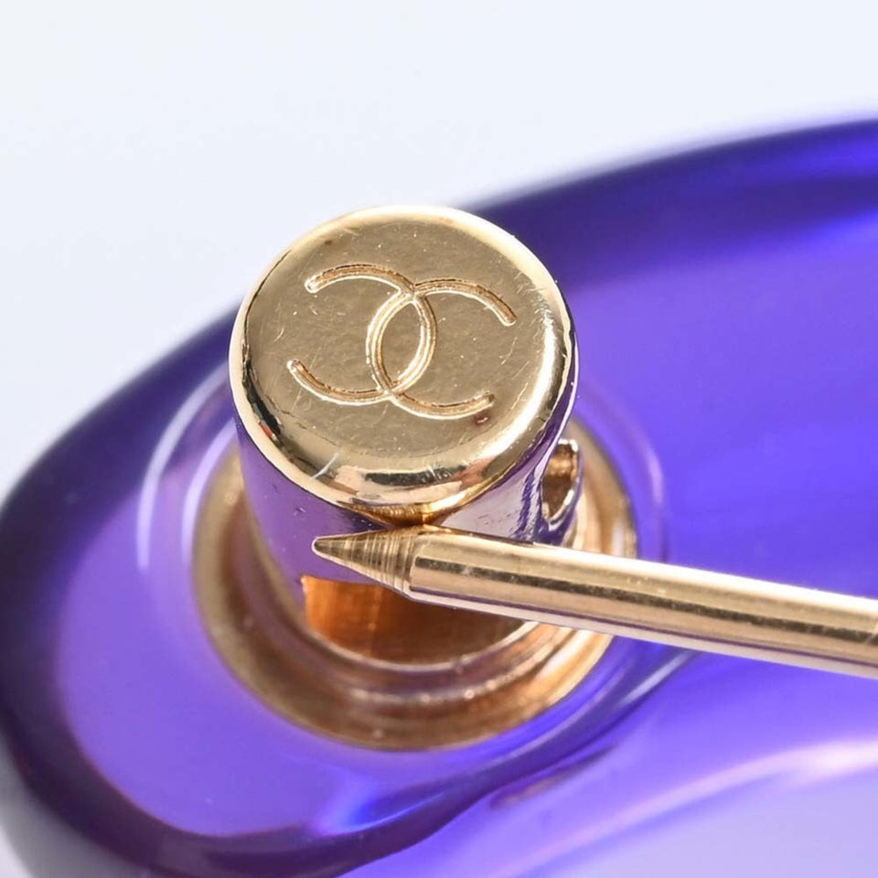 CHANEL Cocomark Brooch Purple Ladies