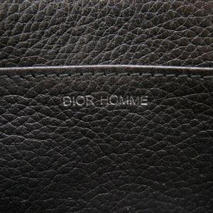 DIOR HOMME Leather Black Men's Round Coin Case