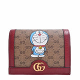 GUCCI GG Supreme Bifold Wallet Doraemon Collaboration 647788 Brown Red Ladies