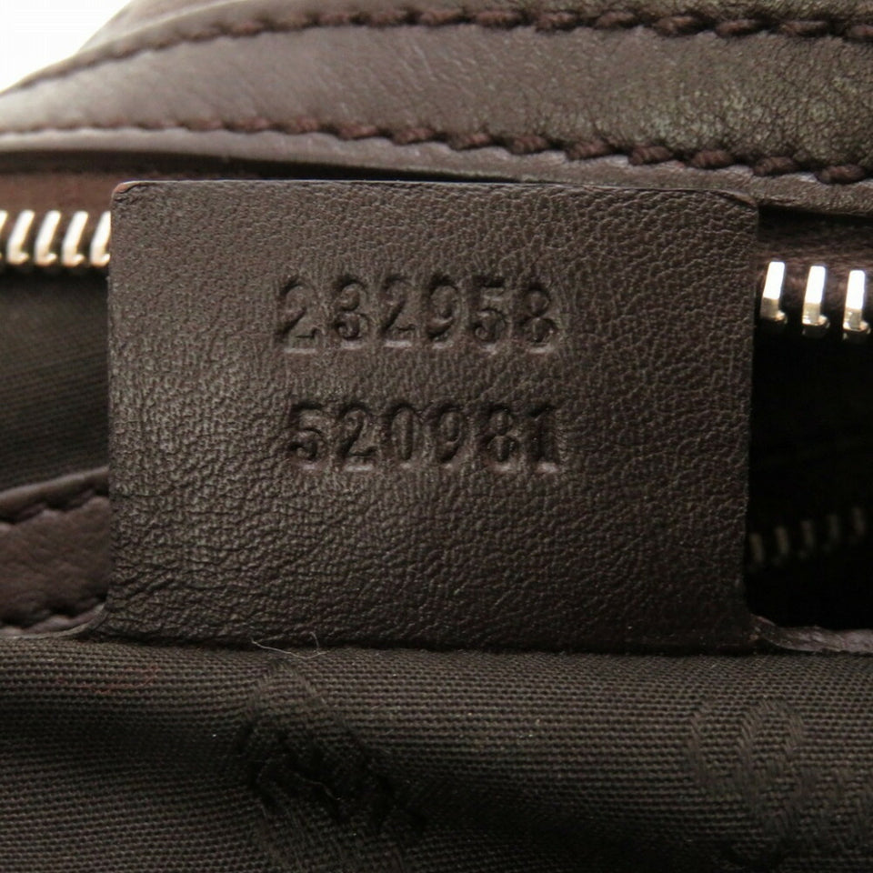 GUCCIsima Leather Brown GG 232958 Boston Bag 0141