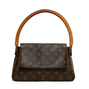 Louis Vuitton Handbag Monogram Mini Looping Brown Women's Leather