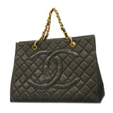 CHANELAuth  Matelasse Chain Tote Bag Women's Leather Tote Bag Beige