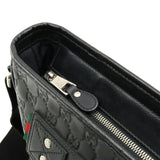 GUCCI sima Shoulder Bag Leather Black 322080