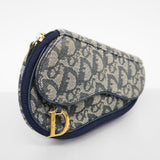 CHRISTIAN DIORAuth  Trotter Saddle Pouch Women's Canvas Pouch Navy