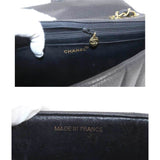 CHANEL Mademoiselle Chain Shoulder Bag Caviar Skin Black Coco Mark Gold Hardware Vintage