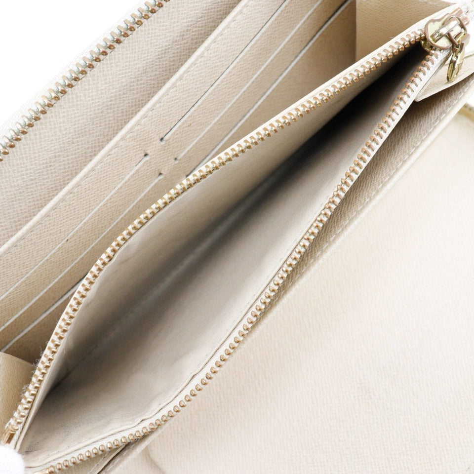 LOUIS VUITTON Zippy Organizer Long Wallet N60012 Damier Azur Canvas France Year 2008 White VI1088 Zipper Unisex