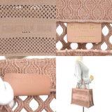 CHRISTIAN DIOR Handbag Tote Bag Embroidered Mesh BOOK TOTE Medium Canvas Pink Ladies