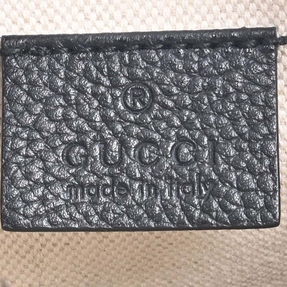 GUCCI Leather Print Shoulder Bag 574803 Black Women's