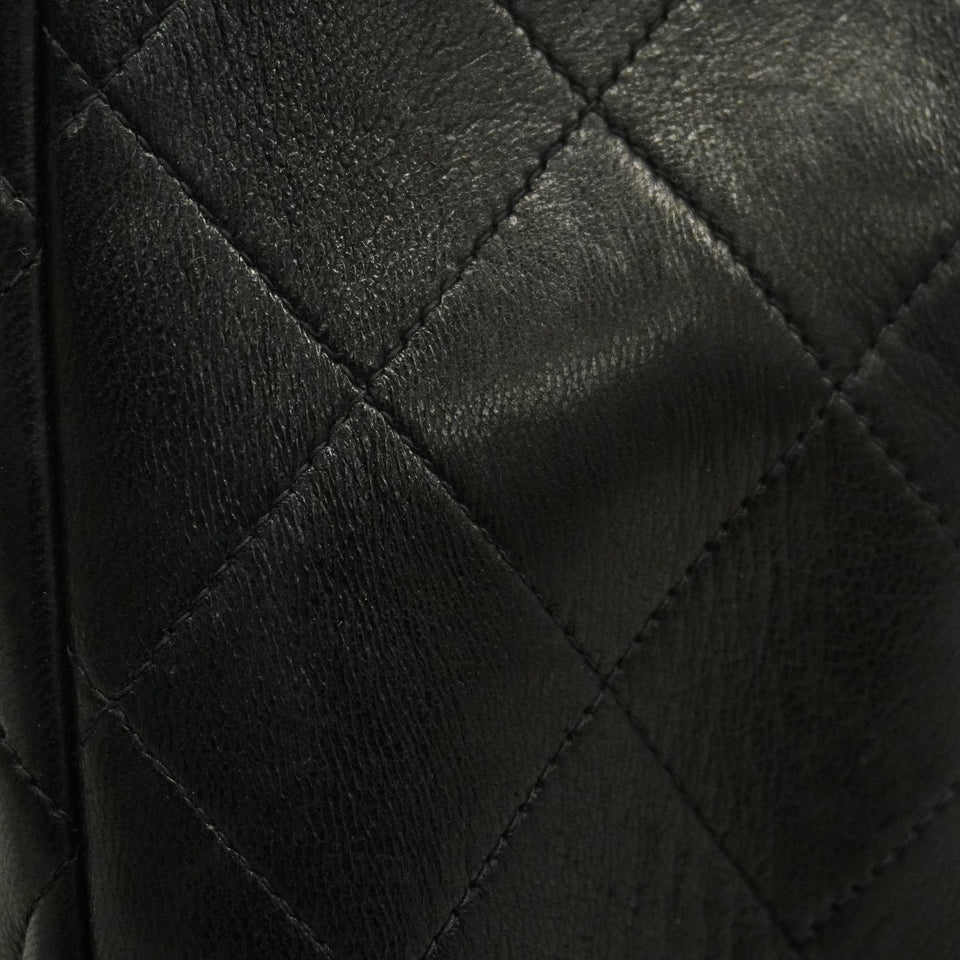 CHANEL Matelasse Big Matelasse W Chain Women's Leather Shoulder Bag Black