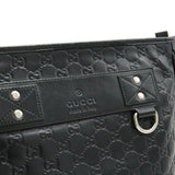 GUCCI sima Shoulder Bag Leather Black 322080