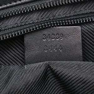 GUCCI tote bag handbag 34339 black canvas leather ladies