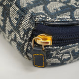 CHRISTIAN DIORAuth  Trotter Saddle Pouch Women's Canvas Pouch Navy