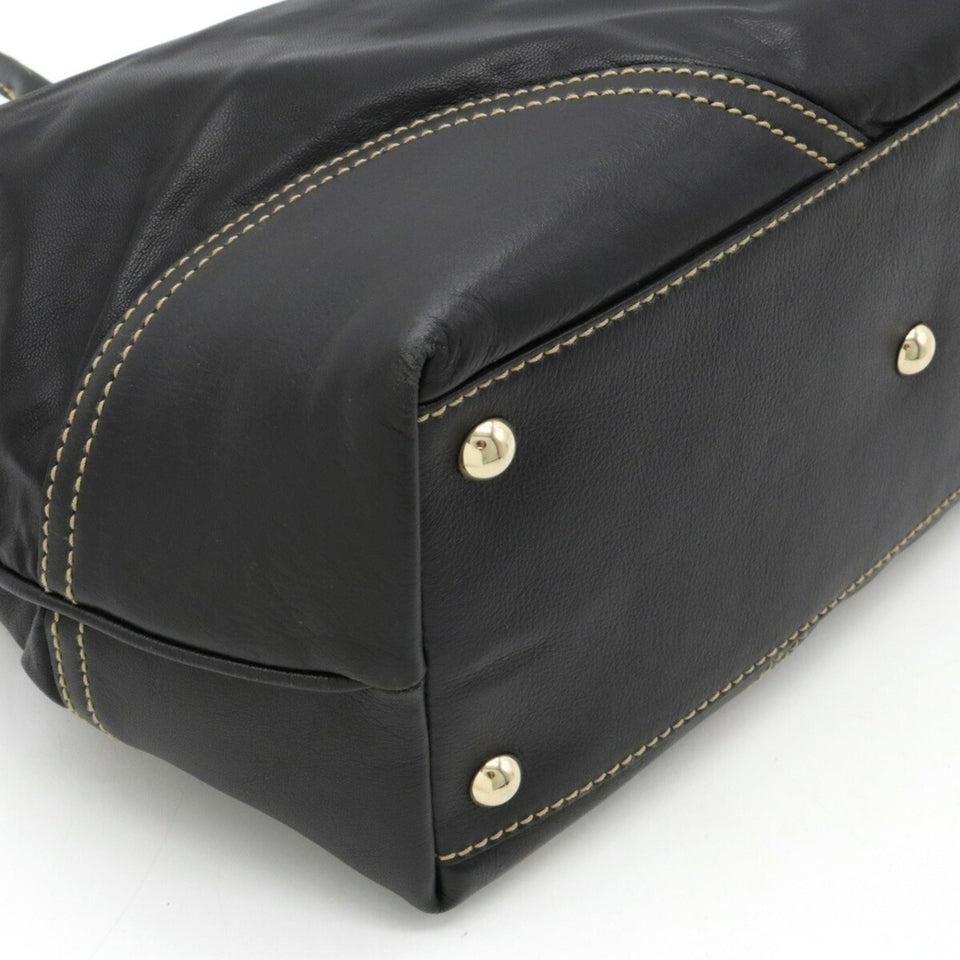 GUCCI New Britt Tote Bag Shoulder Leather Black 169946