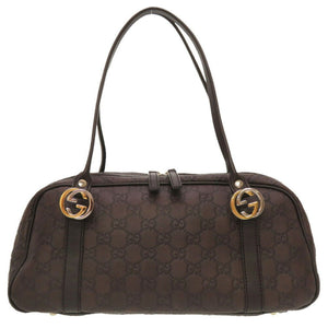 GUCCIsima Leather Brown GG 232958 Boston Bag 0141