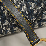 CHRISTIAN DIORAuth  Trotter Saddle Bag Women's Canvas Handbag Navy