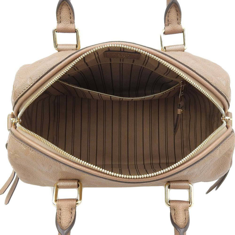 Louis Vuitton Monogram Implant Speedy 25 Bandouliere Bag Bronze M41019