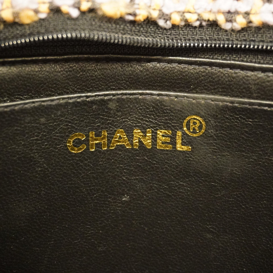 CHANELAuth  Matelasse Parent-child Bag Women's Tweed Handbag Light Purple