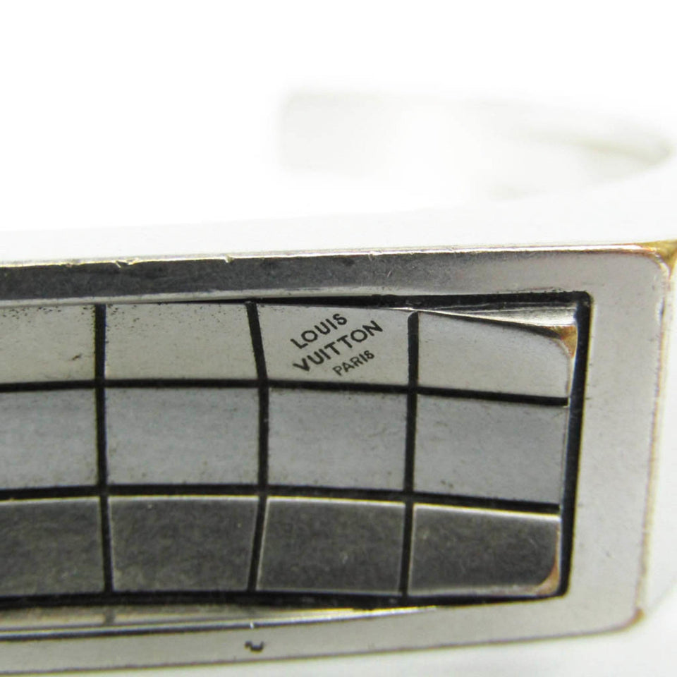 LOUIS VUITTON Damier Stainless Steel Bangle Silver