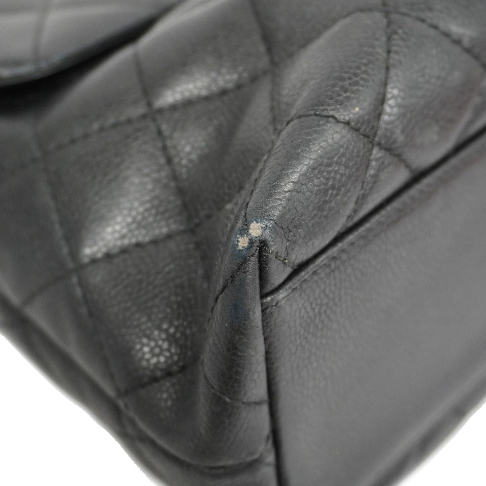 CHANELAuth  Matelasse Handbag Women's Caviar Leather Black