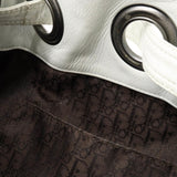 CHRISTIAN DIOR Lady Cannage Shoulder Bag Leather White