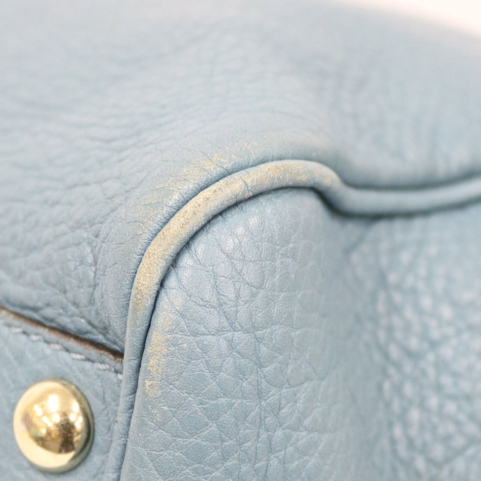 Gucci Shoulder Bag Bamboo Handbag Blue Ladies
