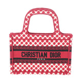 CHRISTIAN DIOR Book Tote Dot Pattern Red White Women's Canvas Bag