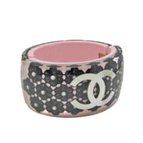 CHANEL Here Mark Resin Bangle Black,Pink