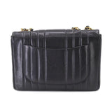 CHANEL Mademoiselle Chain Shoulder Bag Caviar Skin Black Coco Mark Gold Hardware Vintage