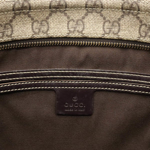 GUCCI GG Supreme Plus Shoulder Bag PVC Leather Beige Brown Dark 201446