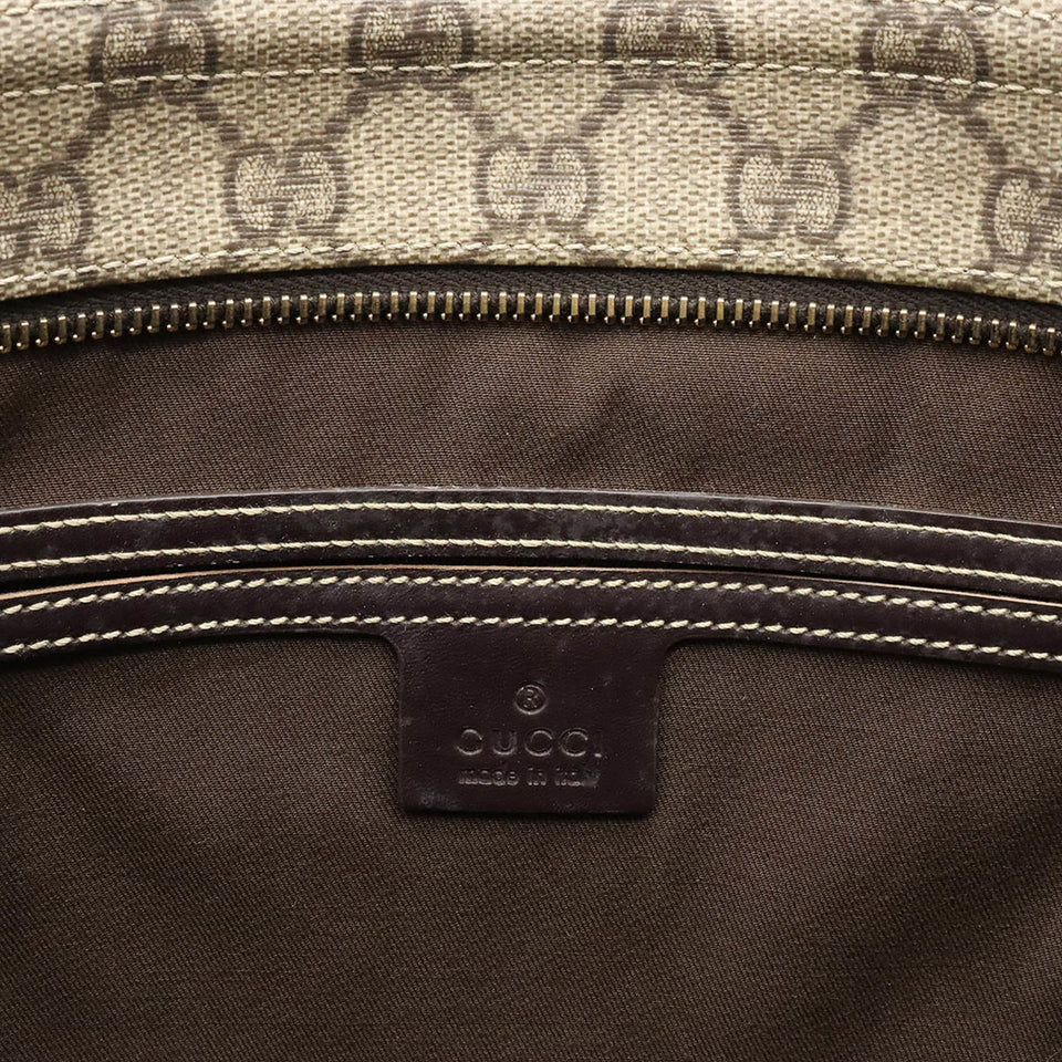GUCCI GG Supreme Plus Shoulder Bag PVC Leather Beige Brown Dark 201446
