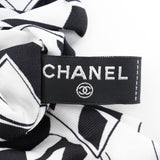 CHANEL Ribbon Scrunchie Other Accessories Coco Mark Logo Silk Black/White Women's