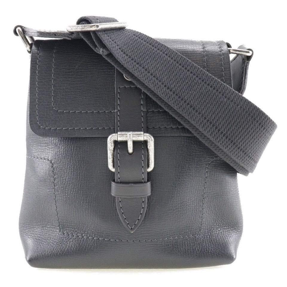 LOUIS VUITTON Yuma Shoulder Bag Utah M97024 Leather Basalt Black RI3059 Men's