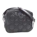 GUCCI Shoulder Bag GG Matelasse Small Women's Black Leather 702234