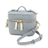 CHRISTIAN DIOR Dior Lady Cannage Micro Vanity Shoulder Bag Leather Blue