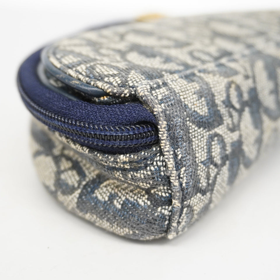 CHRISTIAN DIORAuth  Trotter Saddle Pouch Women's Canvas Pouch Navy
