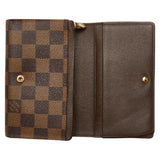 LOUIS VUITTON Damier Portomone Vietresor Bifold Wallet N61730 Brown PVC Leather Women's