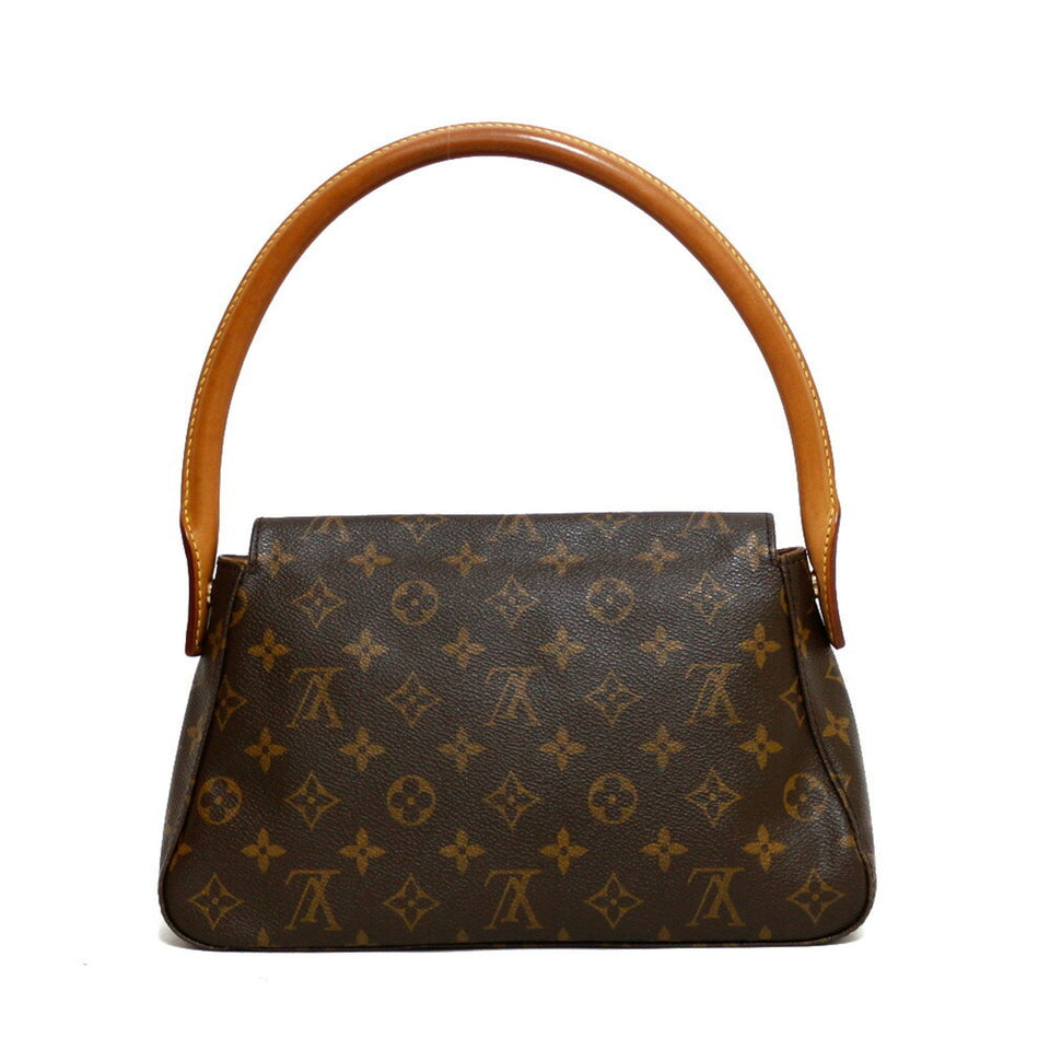 Louis Vuitton Handbag Monogram Mini Looping Brown Women's Leather