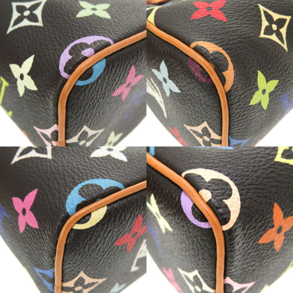 LOUIS VUITTON Monogram Multicolor Speedy Noir M92644 Handbag Bag Black