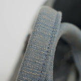 CHANEL Denim Shopping Bag Tote Light Blue Deauville Women's