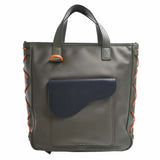 CHRISTIAN DIOR Sacai Collaboration Nylon Saddle Tote Bag Khaki Men's