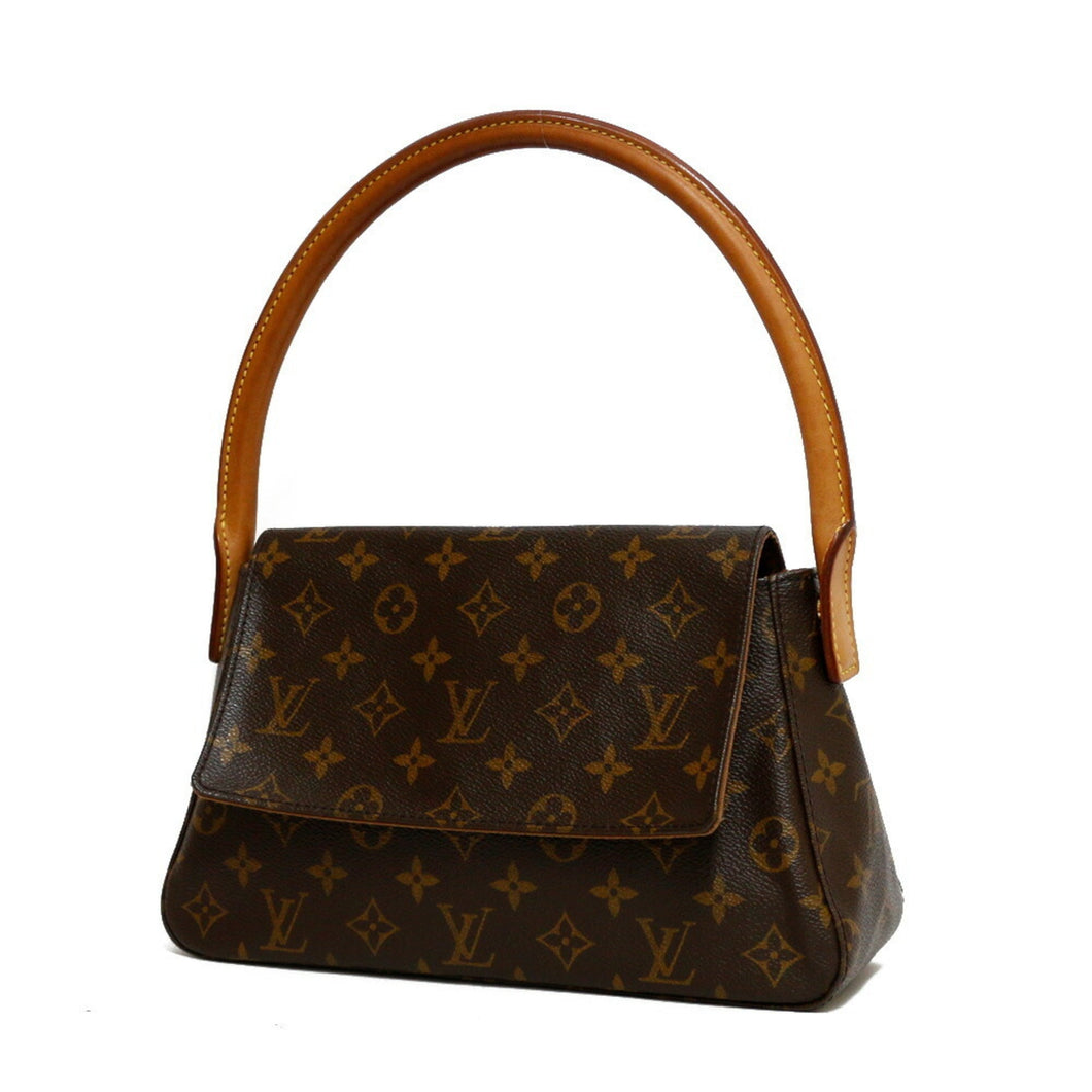 Louis Vuitton Handbag Monogram Mini Looping Brown Women's Leather