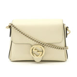 GUCCI Interlocking G Chain Shoulder Bag Clutch Ivory 607720