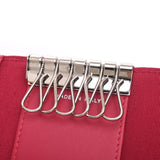 CHANEL Caviar Skin Matelasse Coco Mark 6 Row Key Case Red Ladies