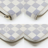 LOUIS VUITTON Zippy Organizer Long Wallet N60012 Damier Azur Canvas France Year 2008 White VI1088 Zipper Unisex
