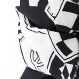 CHANEL Ribbon Scrunchie Other Accessories Coco Mark Logo Silk Black/White Women's